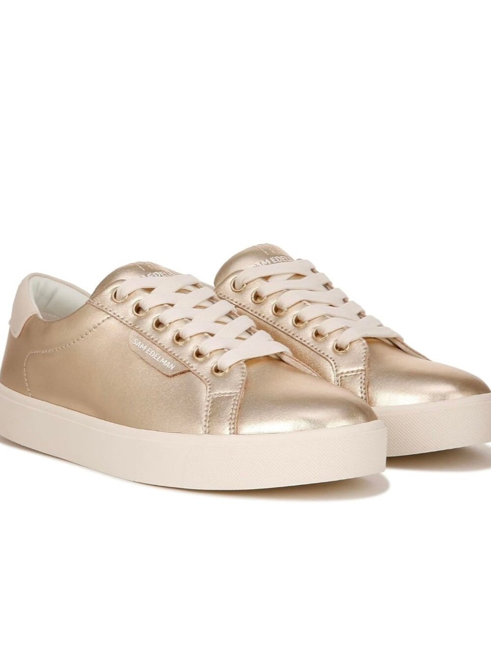 Sam Edelman Ethyl low top sneaker gold metallic genuine leather US 9 NWT
